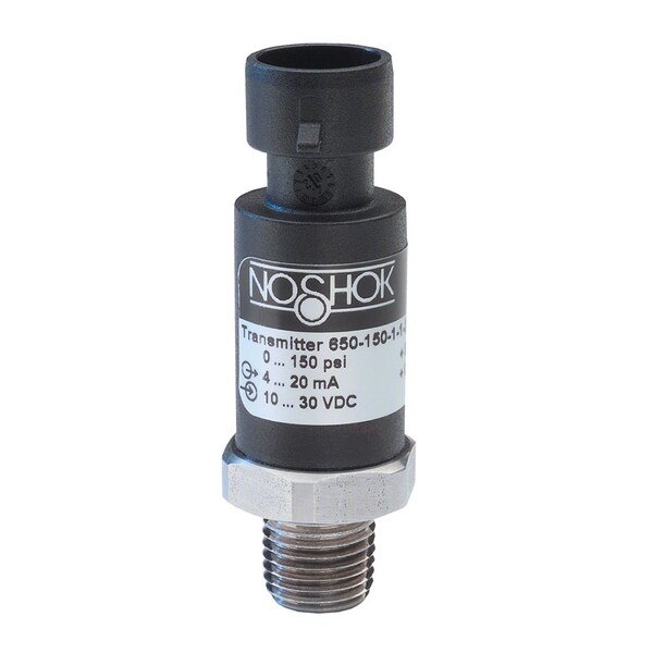 Pressure Transmitter, 0 psig to 2000 psig, 0.5% Accuracy (BFSL), 4 mA to 20 mA Output, 1/4 NPT Male, Integral Cable 18 in (IP69K)